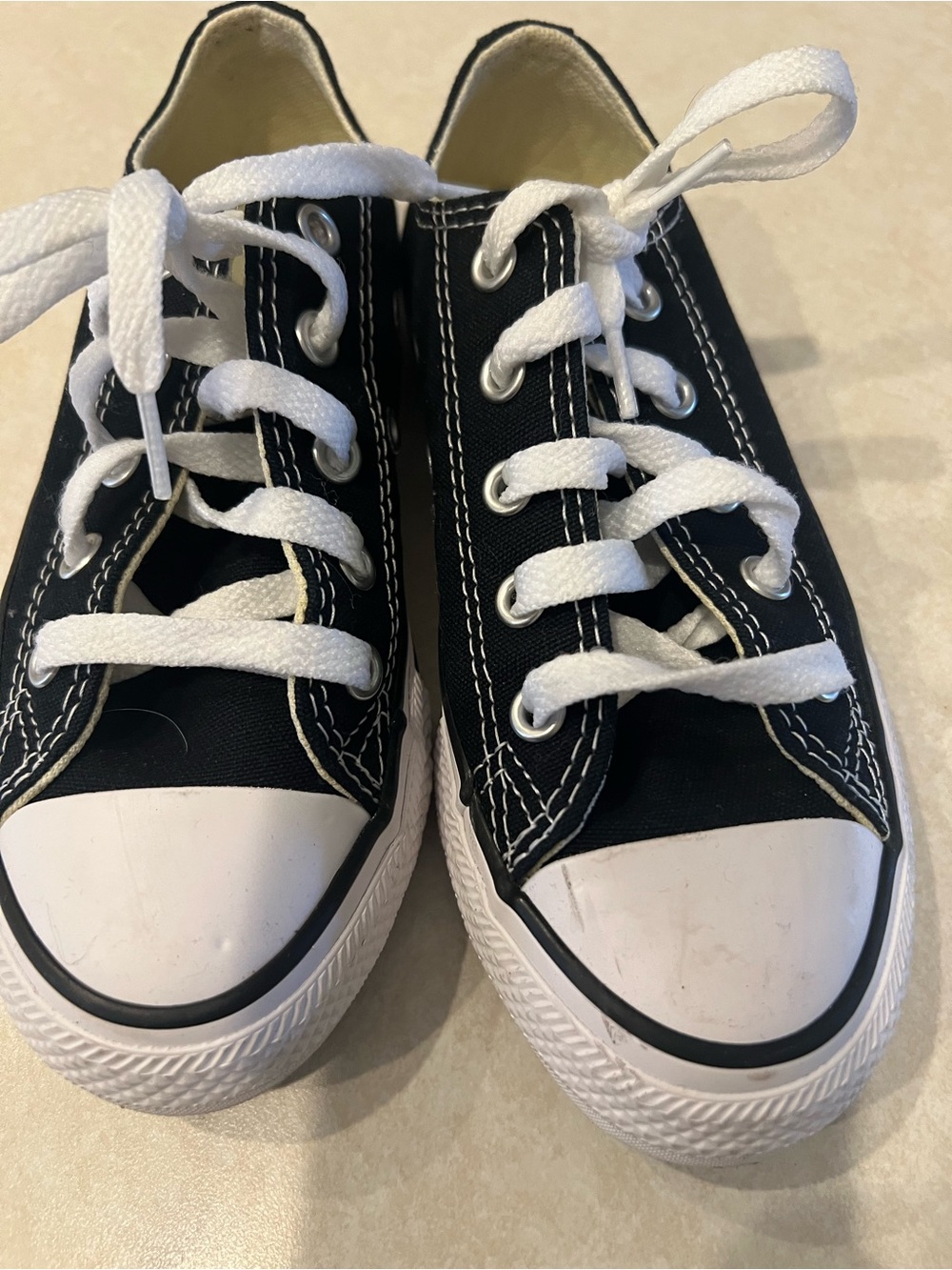 Converse Kids Black and White Low-Top Canvas Sneakers